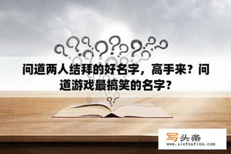 问道两人结拜的好名字，高手来？问道游戏最搞笑的名字？