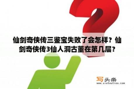 仙剑奇侠传三鉴宝失败了会怎样？仙剑奇侠传3仙人洞古董在第几层？