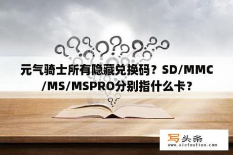 元气骑士所有隐藏兑换码？SD/MMC/MS/MSPRO分别指什么卡？