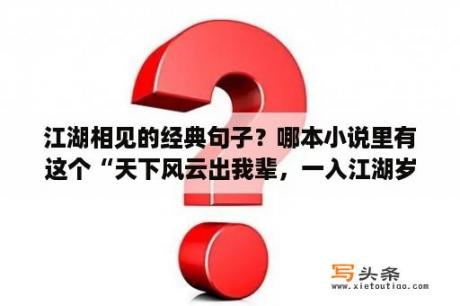 江湖相见的经典句子？哪本小说里有这个“天下风云出我辈，一入江湖岁月催，皇图霸业笑谈中……”网游的？