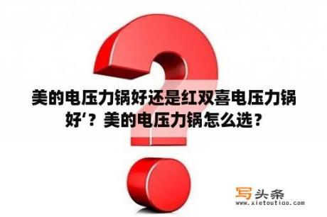 美的电压力锅好还是红双喜电压力锅好‘？美的电压力锅怎么选？