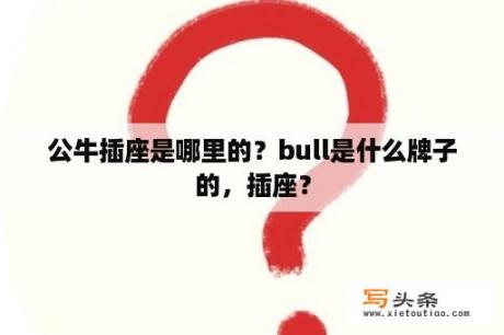 公牛插座是哪里的？bull是什么牌子的，插座？