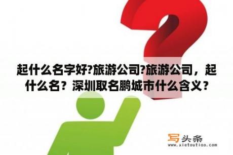 起什么名字好?旅游公司?旅游公司，起什么名？深圳取名鹏城市什么含义？