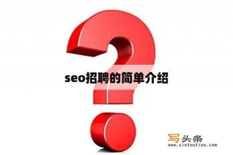 seo招聘的简单介绍