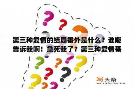 第三种爱情的结局番外是什么？谁能告诉我啊！急死我了？第三种爱情番外三年后