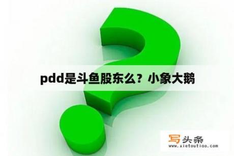 pdd是斗鱼股东么？小象大鹅