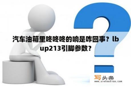 汽车油箱里咚咚咚的响是咋回事？lbup213引脚参数？