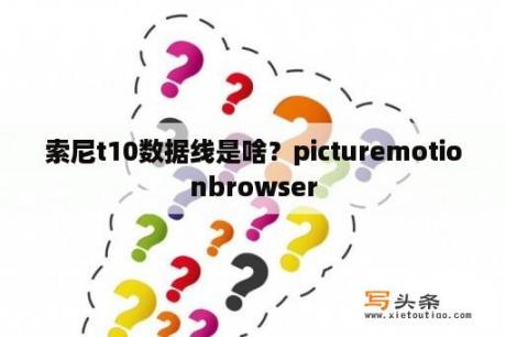 索尼t10数据线是啥？picturemotionbrowser