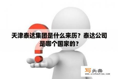 天津泰达集团是什么来历？泰达公司是哪个国家的？