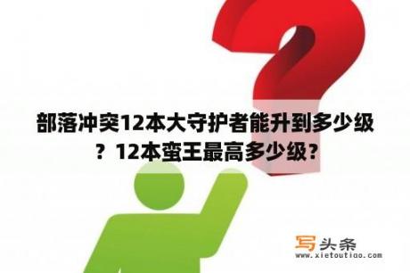 部落冲突12本大守护者能升到多少级？12本蛮王最高多少级？