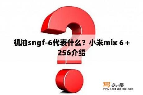机油sngf-6代表什么？小米mix 6＋256介绍