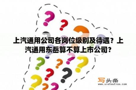 上汽通用公司各岗位级别及待遇？上汽通用东岳算不算上市公司？