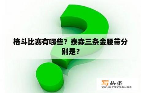 格斗比赛有哪些？泰森三条金腰带分别是？