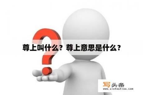 尊上叫什么？尊上意思是什么？