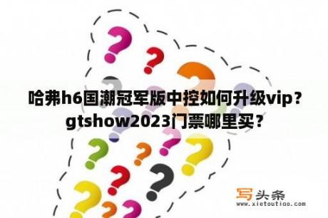 哈弗h6国潮冠军版中控如何升级vip？gtshow2023门票哪里买？