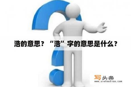 浩的意思？“浩”字的意思是什么？