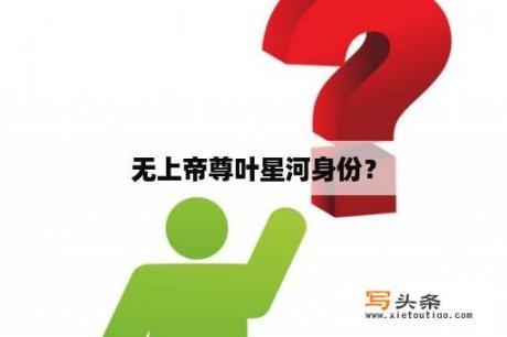无上帝尊叶星河身份？
