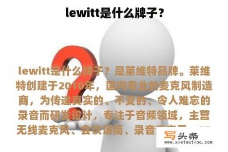 lewitt是什么牌子？