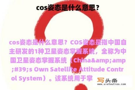 cos姿态是什么意思？