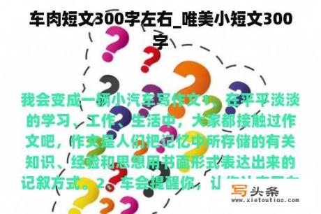 车肉短文300字左右_唯美小短文300字