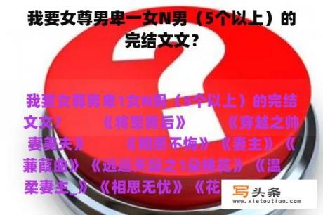 我要女尊男卑一女N男（5个以上）的完结文文？
