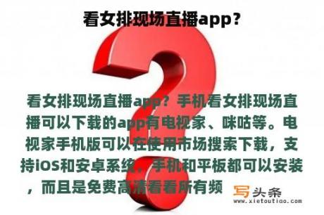 看女排现场直播app？