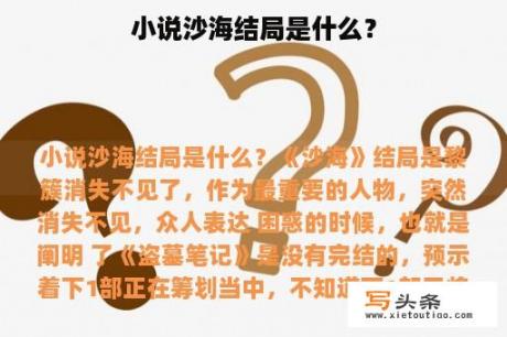 小说沙海结局是什么？