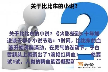 关于比比东的小说？