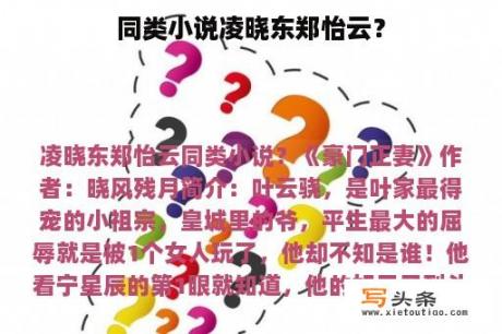 同类小说凌晓东郑怡云？