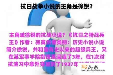 抗日战争小说的主角是徐锐？