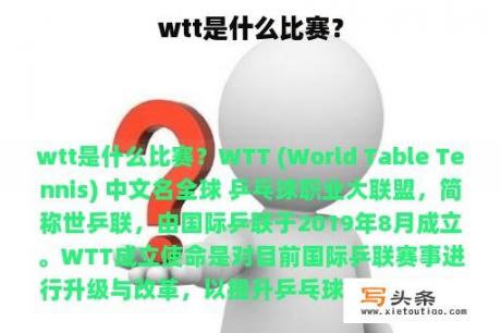 wtt是什么比赛？