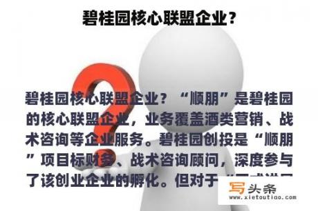 碧桂园核心联盟企业？