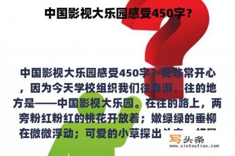 中国影视大乐园感受450字？