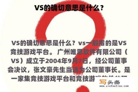 VS的确切意思是什么？