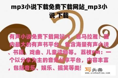 mp3小说下载免费下载网站_mp3小说 下载