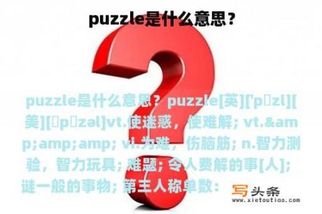 puzzle是什么意思？