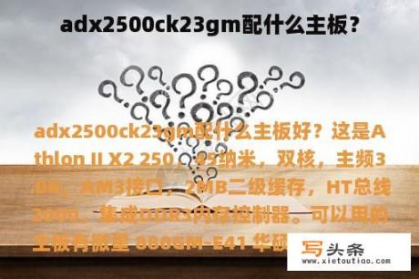 adx2500ck23gm配什么主板？