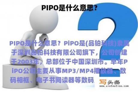 PIPO是什么意思？