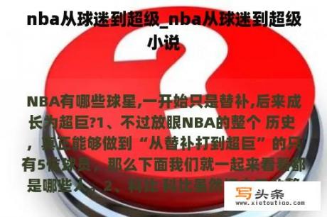 nba从球迷到超级_nba从球迷到超级小说