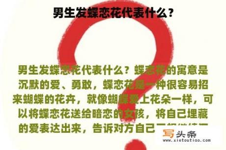 男生发蝶恋花代表什么？