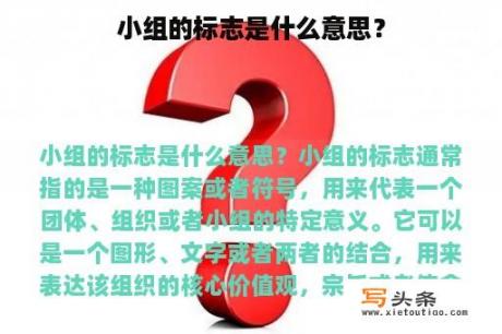 小组的标志是什么意思？