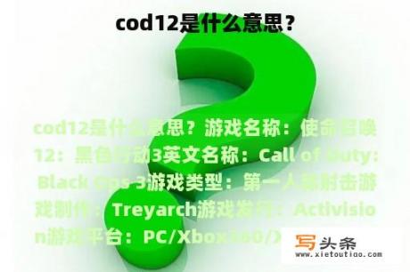 cod12是什么意思？