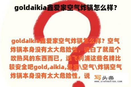 goldaikia鑫爱家空气炸锅怎么样？