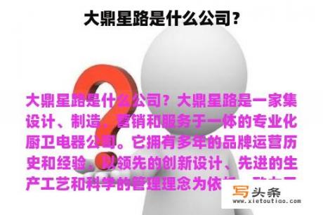 大鼎星路是什么公司？