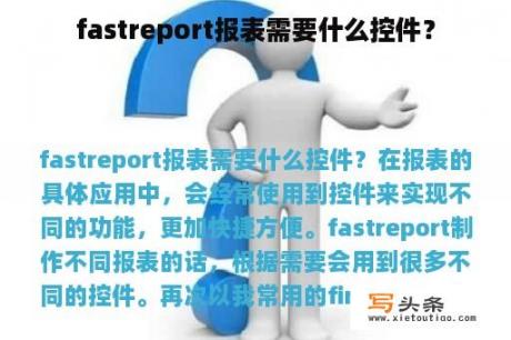 fastreport报表需要什么控件？