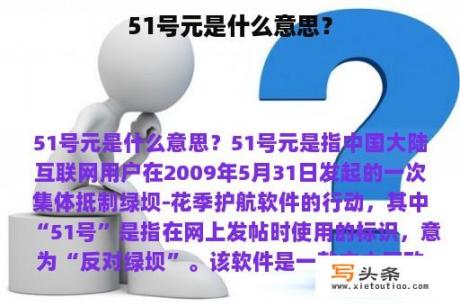 51号元是什么意思？