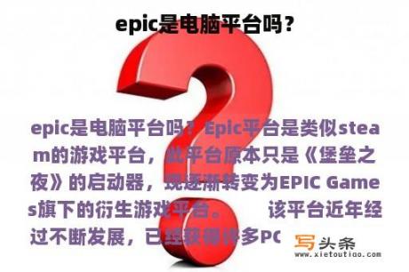 epic是电脑平台吗？