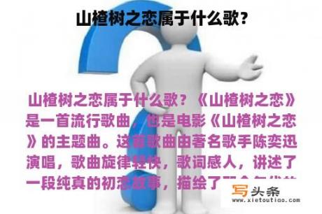 山楂树之恋属于什么歌？