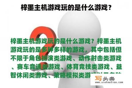 梓墨主机游戏玩的是什么游戏？