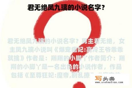 君无绝凤九璃的小说名字？